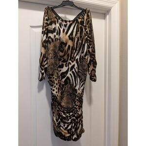 Joseph Ribkoff Animal Print Stretch Bodycon Dress Women’s US Size 10  Y2K